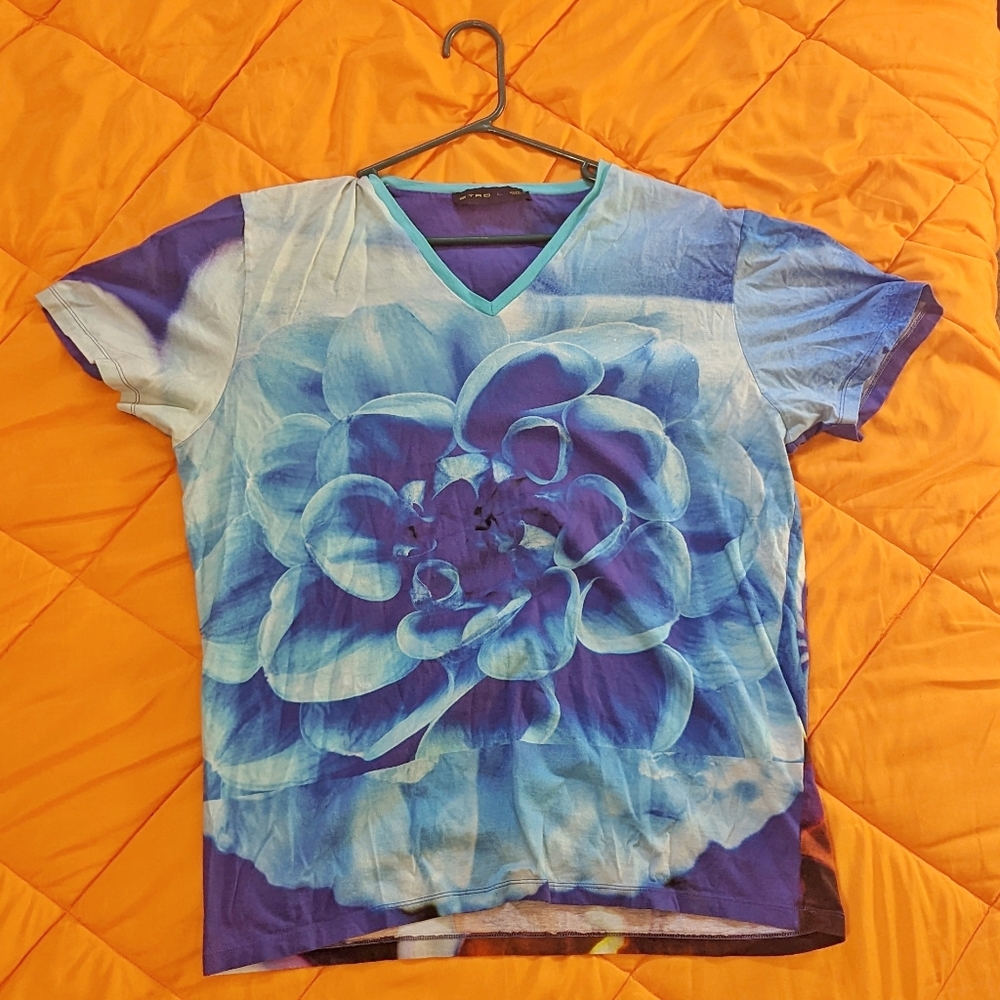 Etro V-Neck Graphic Tee